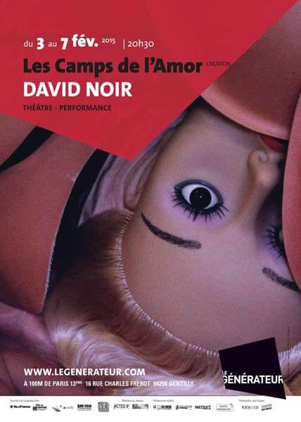 "Les Camps de l'Amor" de David Noir au Générateur | Musique improvisée : Christophe Imbs | Graphisme © Birgit Brendgen, Photo © David Noir