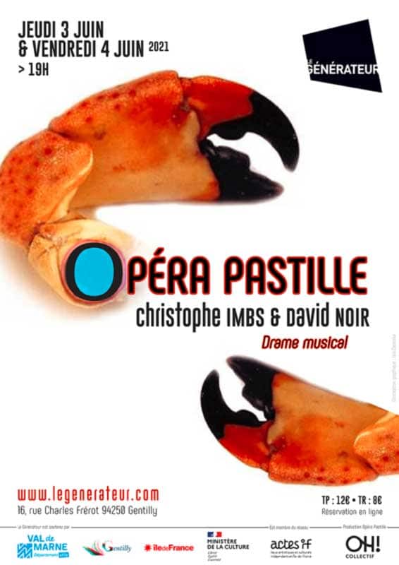 Opéra Pastille | Drame musical de Christophe Imbs et David Noir | Graphisme : Léa Egrelon d'après visuel © David Noir